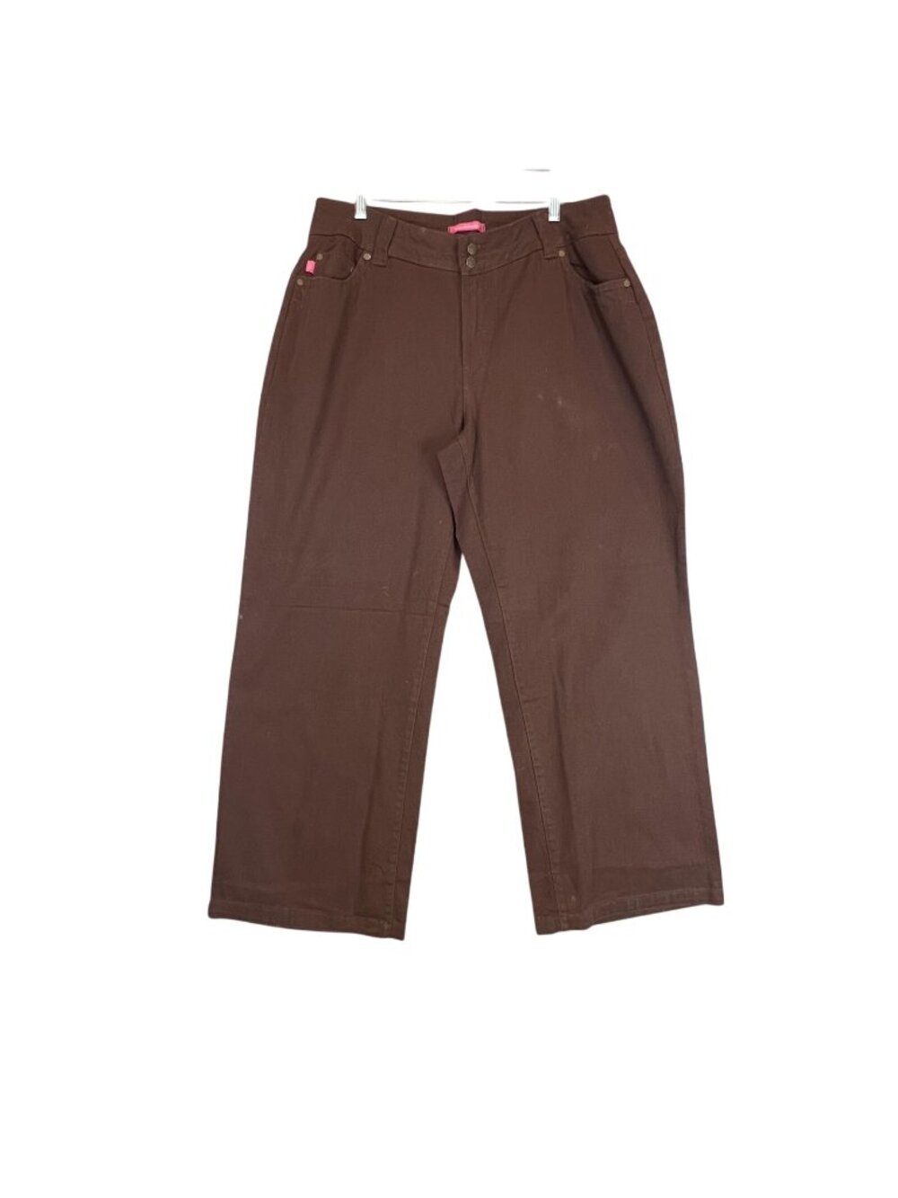 Womens 16W Brown Natural Fit Straight Leg  Jeans Pants Cotton Woman Within